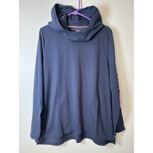 Tommy Hilfiger Men’s Lightweight Facemask Pullover Hoodie Navy Blue Cowl Neck XL